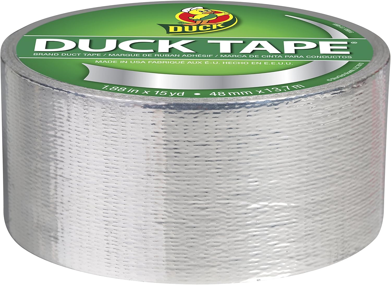 Duck Brand 1303158 Metallic Color Duct Tape, Chrome, 1.88 Inches X 15 Yards, Single Roll, Acrylic, Multicolour, 10.16x9.9x4.82 cm - Image 3