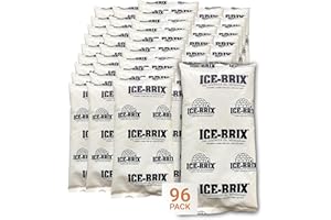 AVIDITI Ice-Brix Ice Packs: Food-Safe Reusable Refrigerant Gel Ice Packs for Instant Reliable Cold in Coolers, Shipping, or Lunch Box - 5” x 2 ¾”, (96 Pack)