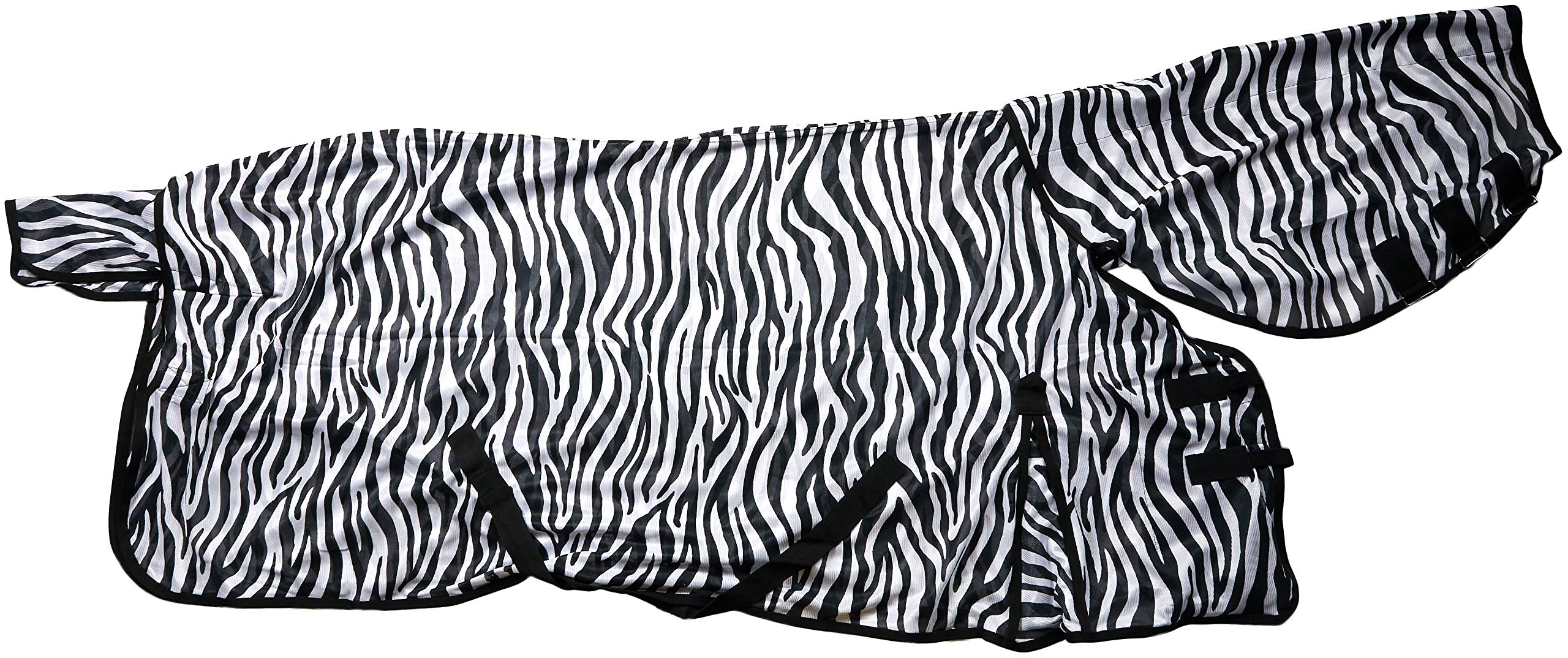 Cwell Equine New Bug Away Horse fly rug combo attached neck cover ZEBRA PRINT (6'9")