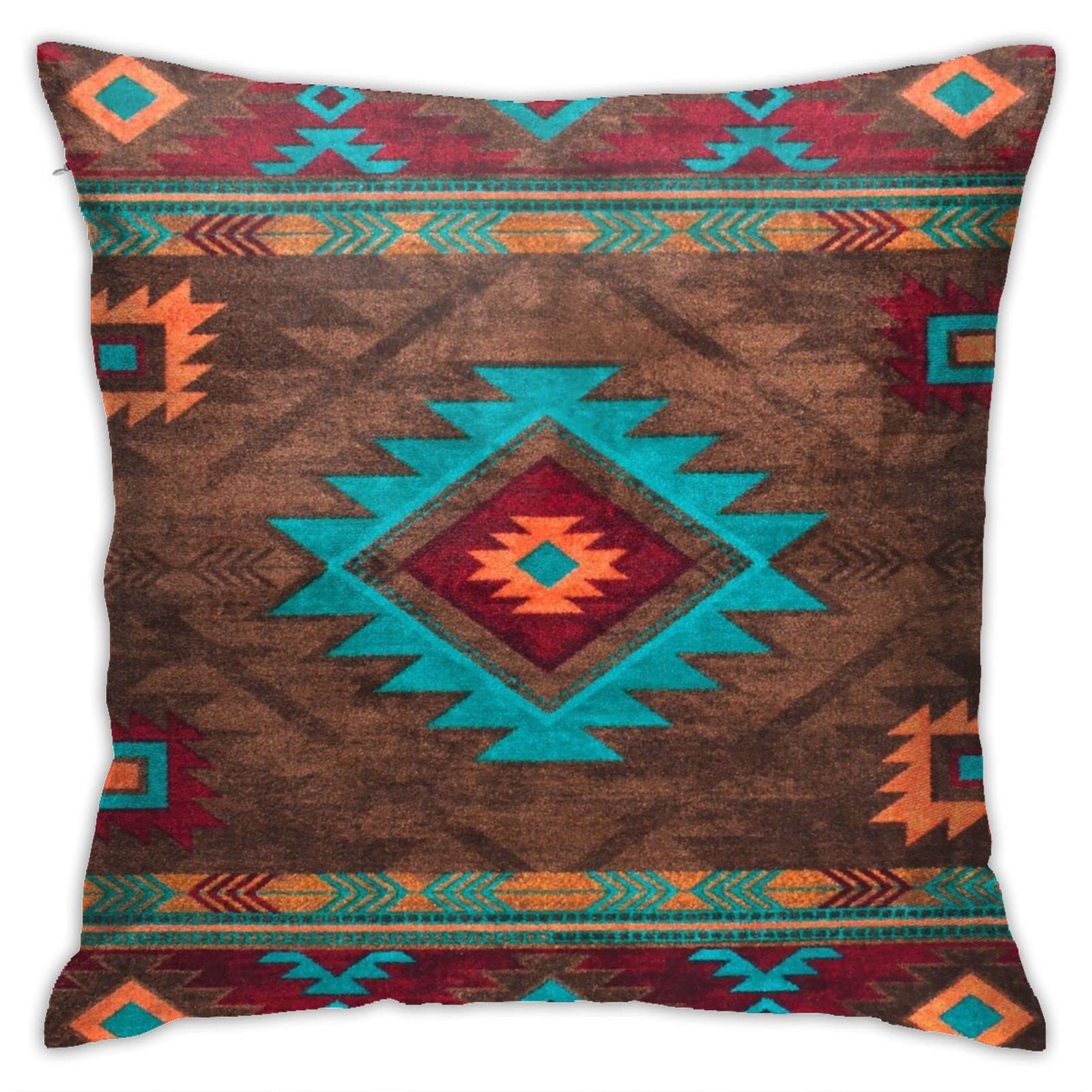 Xchinkl Vintage Abstract Ethnic Pattern Native American Southwest Indian Aztec Navajo Bedroom Throw Pillow Covers Home Decorative Couch Sofa Square Cushion Pillow Case, One Size (220501)