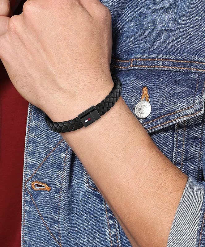 Jewelry Braccialetto da Uomo in Pelle Colore - Disponibile in Nero o Marrone
