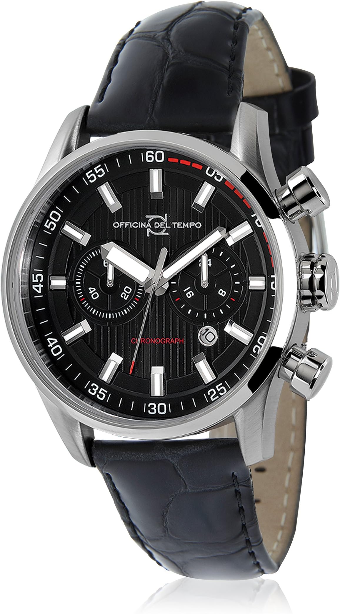 Officina del Tempo Watch Analogue Display and Strap OT1033-11000N_Nero