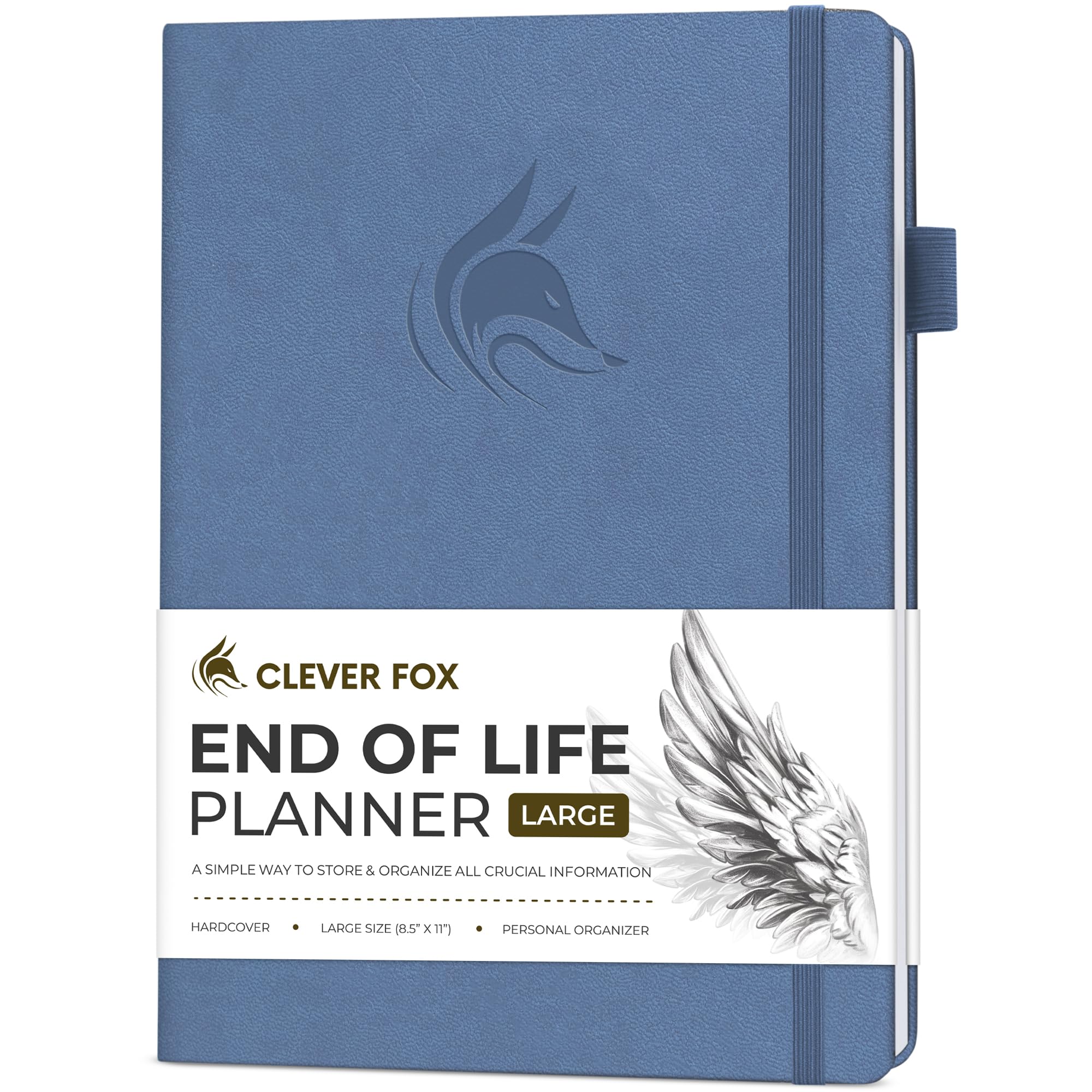 Photo 1 of Clever Fox Large End of Life Planner – Guided Final Arrangements Organizer Notebook for Instructions, Beneficiary Info, Will Preparation, Last Wishes & Funeral Planning – 8.5" x 11" (Smoke Blue)