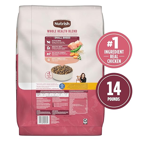 NUTRISH SMALL BREED REAL CHICKEN & VEGGIES RECIPE WHOLE HEALTH BLEND DRY DOG FOOD, 14 LB. BAG, PACKAGING MAY VARY (RACHAEL RAY)
