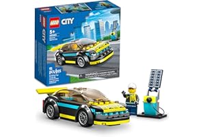 LEGO City Electric Sports Car 60383, Toy for 5 Plus Years Old Boys and Girls, Race Car for Kids Set with Racing Driver Minifigure, Building Toys