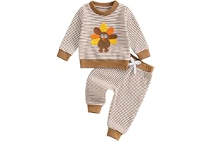 Engofs 2Pcs Toddler Baby Boy Girl Sweatshirt Tops Pants Set Long Sleeve Sweatsuit Fall Winter Outfits