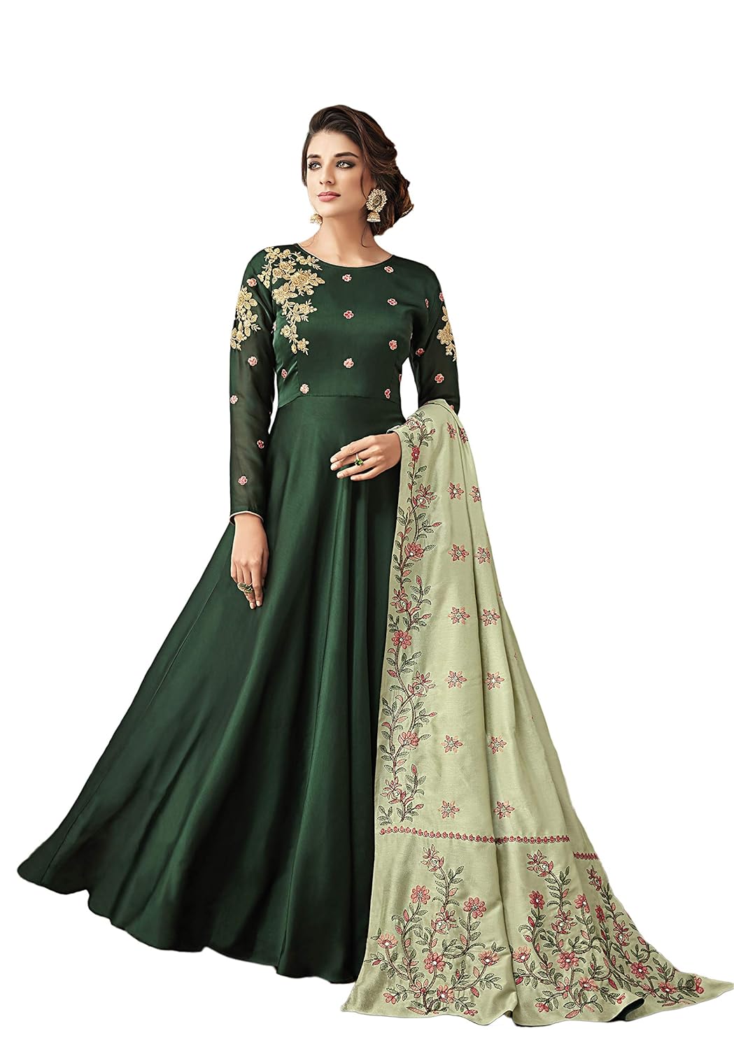 floor length suit with heavy dupatta
