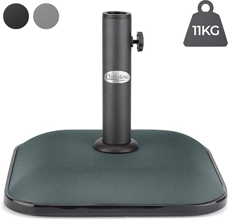 10kg Heavy Duty Umbrella Parasol Base Concrete Black Garden Beach Patio Umbrella Parasol Sun Shade Stand Can Be Filled With Water Or Sand Resistant To All Weather Conditions Garden Outdoors Parasol