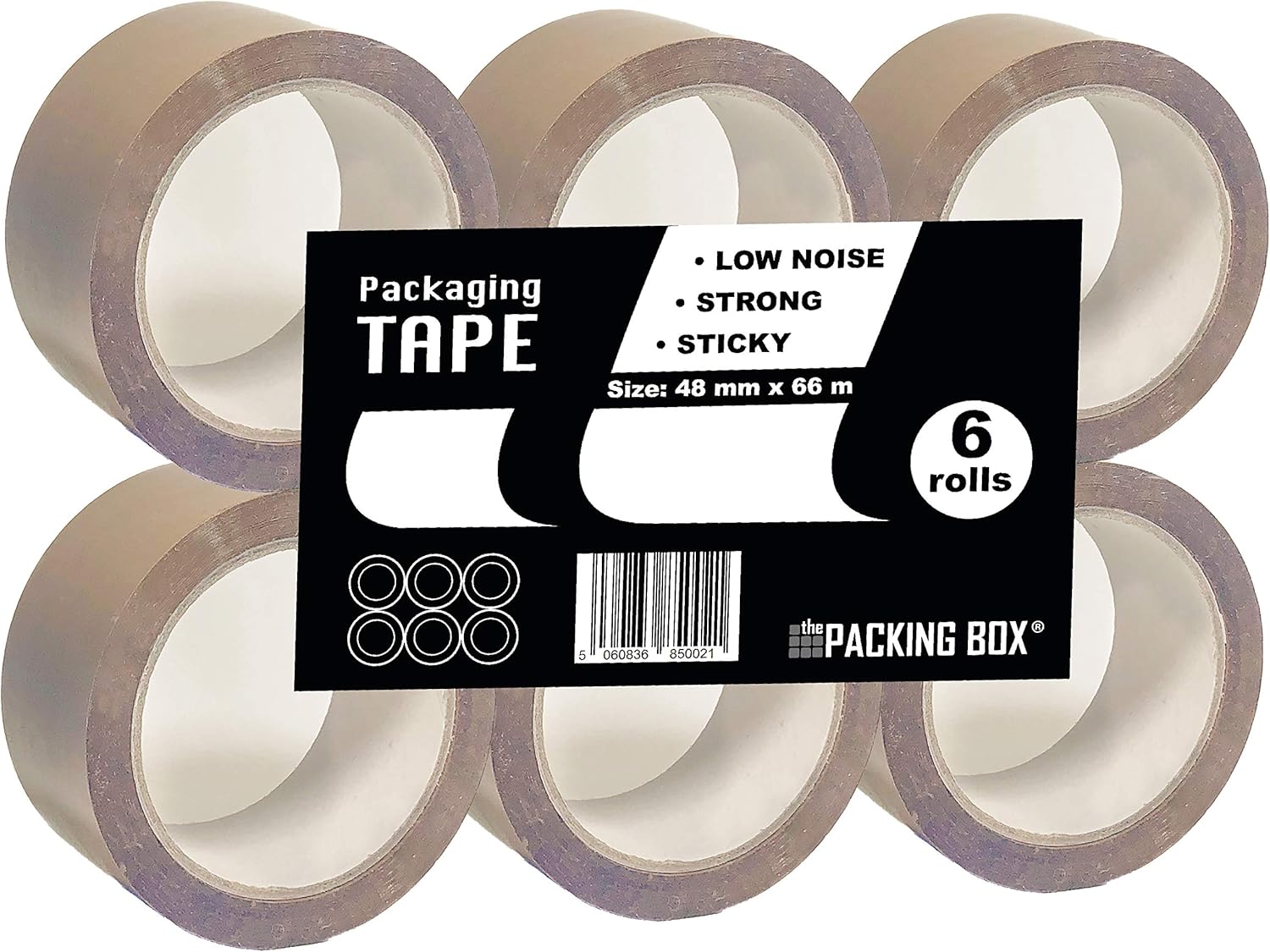 72 Rolls Of 2" BROWN LOW NOISE Packaging Tape - SIZE 48mm X 66m
