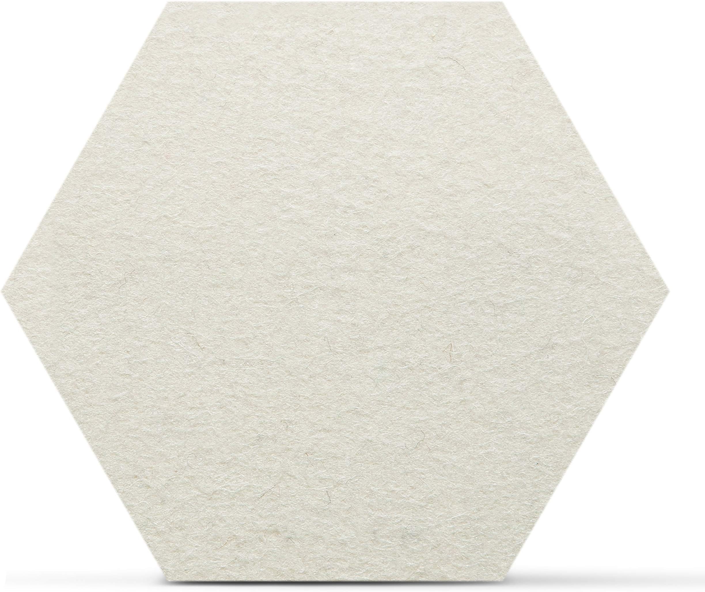 SMACC Hexagon Large Felt Coasters for Drinks, Place mat Set of 8 (various colours) - home accessories made out of 100% merino sheep wool - design table decoration for glasses and bottles (creme)