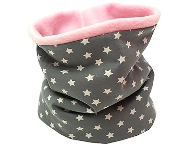 Unbekannt Kinder Loop Schlauchschal Kinderschal Superstar grau Rundschal für Kinder von Kleine Könige Fleece rosa