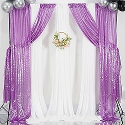 Poise3EHome 2Pcs 2Ft x 8Ft Sequin Backdrop