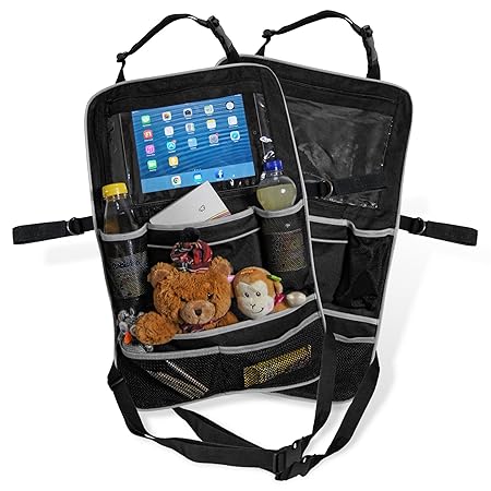 Premium-Rücksitztasche fürs Auto mit Tablett-Fach | Rücksitz-Organizer perfekt für Kinder | Geräumige Rücklehnentasche für Re