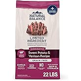 Natural Balance Limited Ingredient Adult Grain-Free Dry Dog Food, Reserve Sweet Potato & Venison Recipe, 22 Pound (Pack of 1)