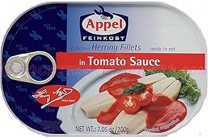 Appel Herring Fillets in Tomato Sauce 7.05 Oz Tins (Pack of 5)