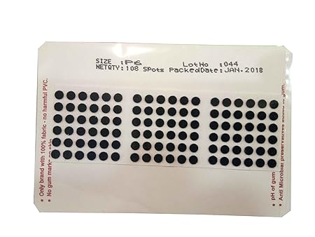 Eyetex Pallavi Bindi P6 (Black)-Pack of 10 Pieces