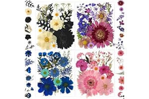 LUCISKY 80 Pcs Dried Pressed Flowers for Resin Molds, Assorted Real Natural Flowers Leaves Petals for DIY Crafts, Jewelry, Nail, Candle, Soap Making Gifts
