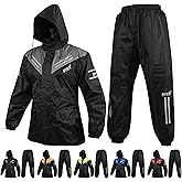 BYKR Waterproof Outdoors Motorcycle Rain Suits for Men & Women Cycling 2-Piece Breathable & Windproof Wet Weather Protection