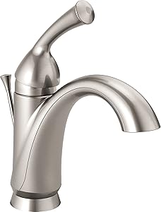 Delta Faucet Haywood Single-Handle Bathroom Faucet with Diamond Seal Technology and Drain Assembly, Stainless 15999-SS-DST