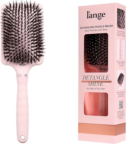 Amazon.com : L'ANGE HAIR Siena Paddle Nylon Brush | Helps Groom