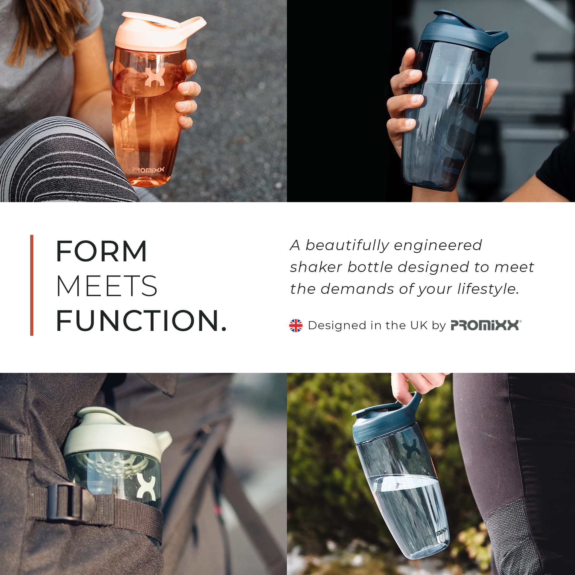 Promixx PURSUIT Protein Shaker Bottle – Premium Sports Shaker Bottles for Protein Mixes and Supplement Shakes – Easy Clean, Durable Protein Shaker Cup