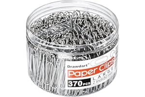 370PCS Jumbo Paper Clips, 2 Inch Large Paperclips, Drawdart Jumbo Paper Clip Suitable for Office School Paperwork and Daily Use (Silver)