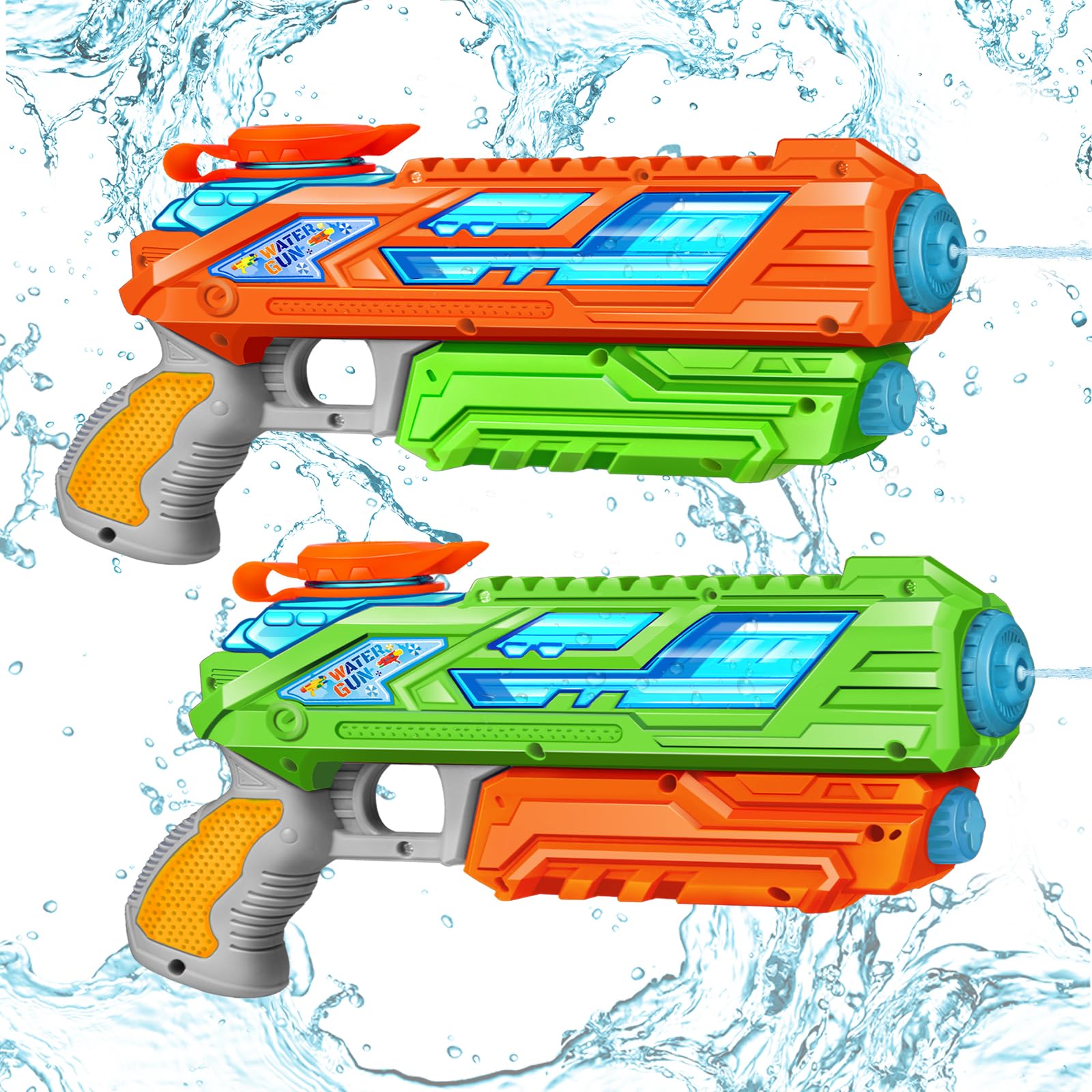 RONSTONE 2 Pack Water Guns for Kids - 280ML Capacity Water Pistol with 8.8M Long Range, Water Pistols for Kids Adults Outdoor Summer Pool Garden Water Fight Party