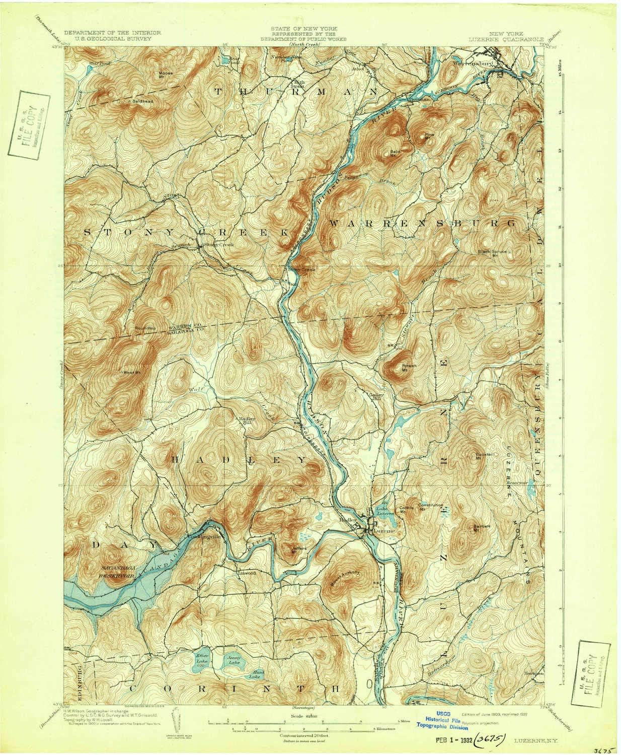 Luzerne Warrensburg Conklingville New York Historical Antique Original