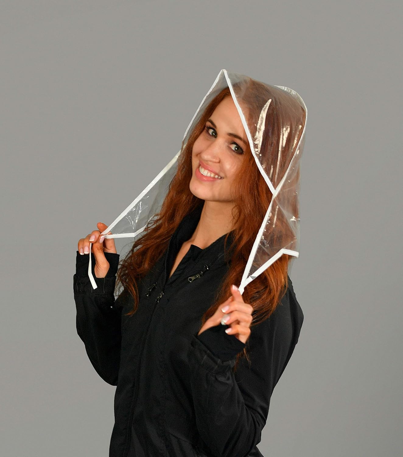 Home-X Set of 6 Pocket Rain Hats | Waterproof Clear Bonnet Head Scarf at  Women’s Clothing store