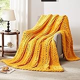 L'AGRATY Chunky Knit Blanket Throw - Soft Chunky