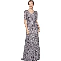Amazon.com: Alex Evenings Women's Long Fit and Flare Dress Godet Detail  (Petite and Regular), Navy Embroidery, 4 : Clothing, Shoes & Jewelry