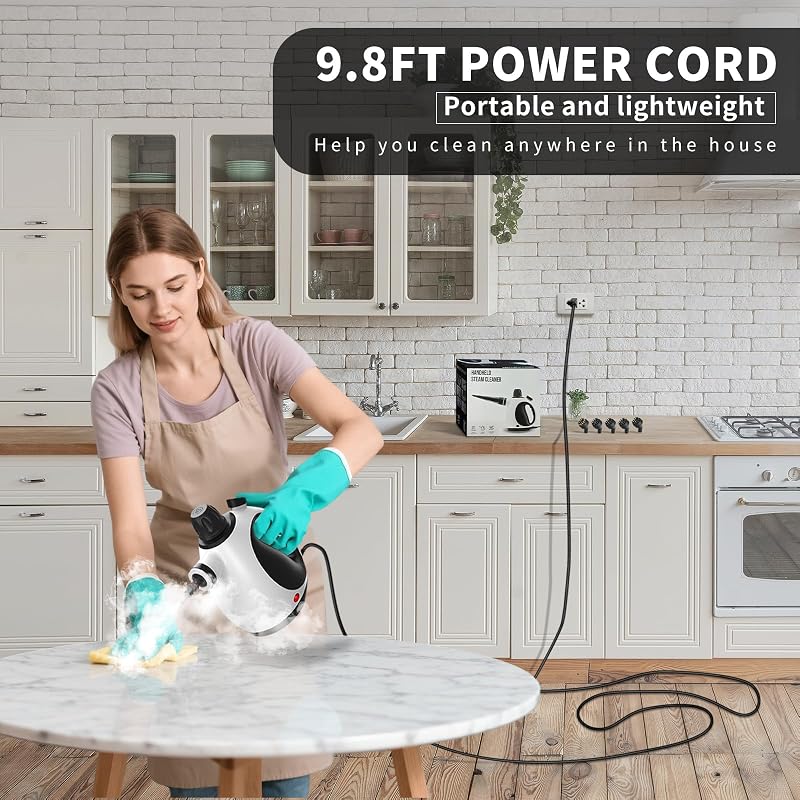 Dampfreiniger Handgerät mit 14 Zubehörteilen,1050W, 3.2 Bar, Chemiefrei — Foto 6 von 7