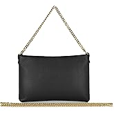 TAKEASY Italian Calf Leather Crossbody Bag for Women with Zipper & Chains | Small Rectangular Shoulder Purse Evening Clutch
