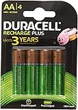 Duracell Plus 5000174 AA Rechargeable Batteries 1300 mAh (Pack of 4, Green)