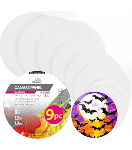 Amazon.com: Fredrix 5510 Stretched Canvas, 10-Inch Round