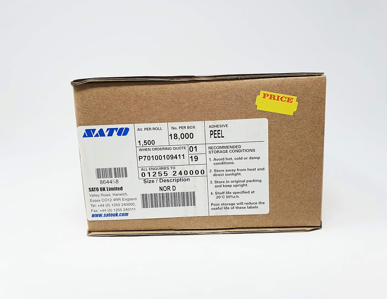 NOR 24x11mm Yellow Price Peelable Labels (18K) for NOR 3/9 D Price Gun - Image 3