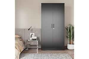 Woodpeckers Furniture And Mattress Harmony Collection Wood Two Door Armoire Wardrobe Cabinet (Black)