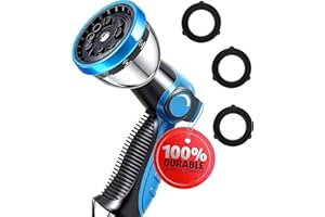 AyayaBoss Garden Hose Nozzle, Durable High Pressure Water Hose Sprayer Nozzle with 10 Patterns for Watering Plants, Washing C
