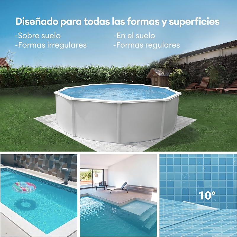 Robot Limpiafondos Piscina, 90Min, 80m², Recogida sin Poste, Estacionamiento Automático, Aspirador Piscina Fondos sin Cable con 2 Motores, 5200mAh, para Piscina Elevada y Enterrada