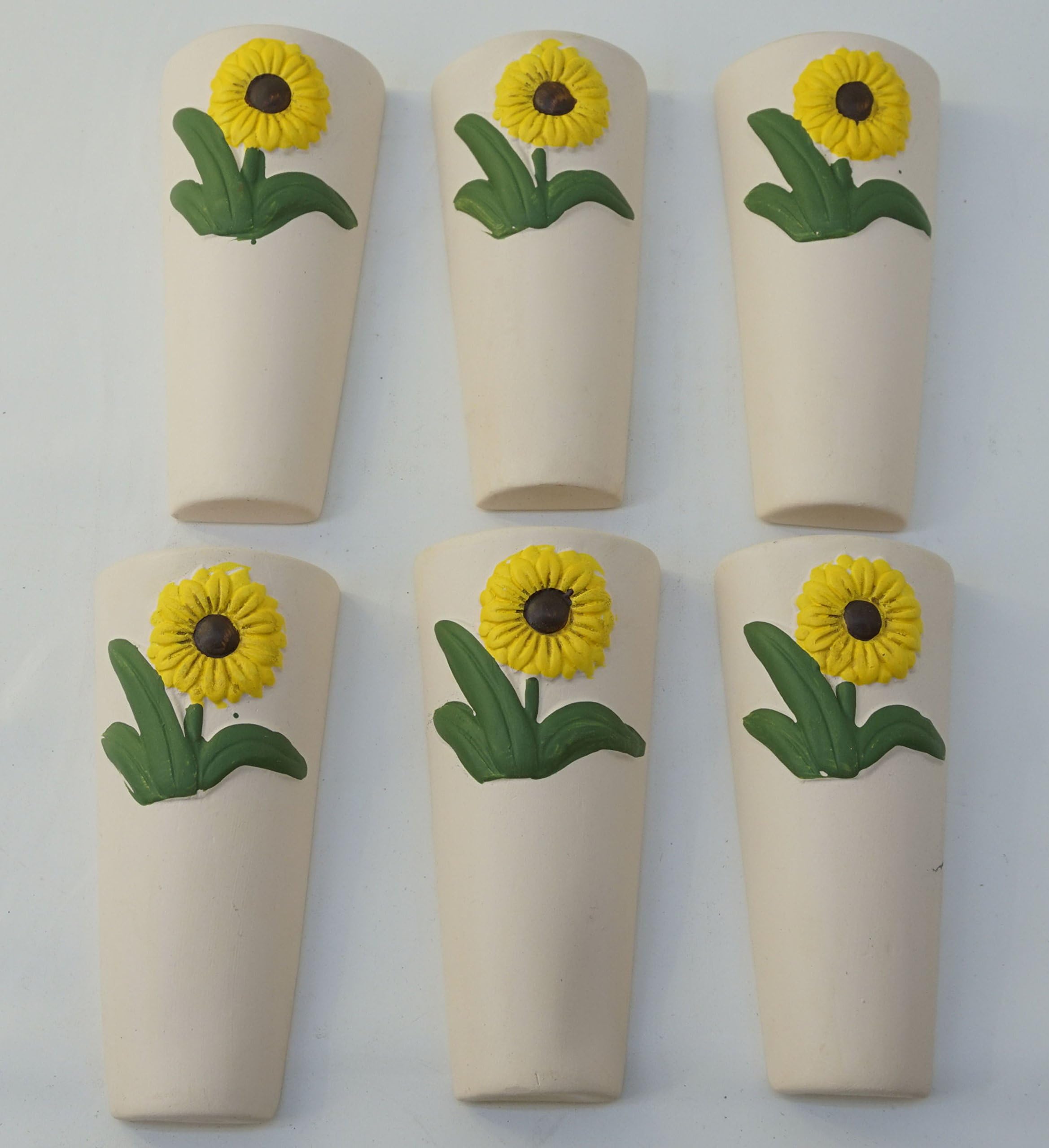 Due Esse 1169 Radiators Humidifier, Ceramic, Soft Background with Daisy Flower (Pack of 6)