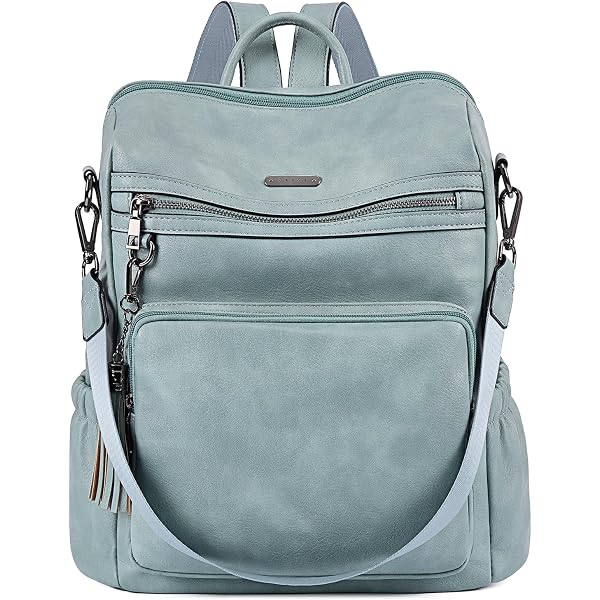 Convertible Backpack Purse CLUCI Dusty Blue Designer Daypack Travel Work Daily Amazon.com: CLUCI 17.3 Inch Laptop Backpack for Women, Anti  main image 4
