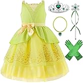 ReliBeauty Girls Green Fairy Princess Dress, Fancy Costume with Accessories for Halloween & Birthday