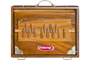 Shruti Box, Maharaja Premium, Teak Wood, Brass, 12x9x3 Inch, C-to-C, Bag, In USA, Tuned 440, Surpeti Instrument. Best for Yog