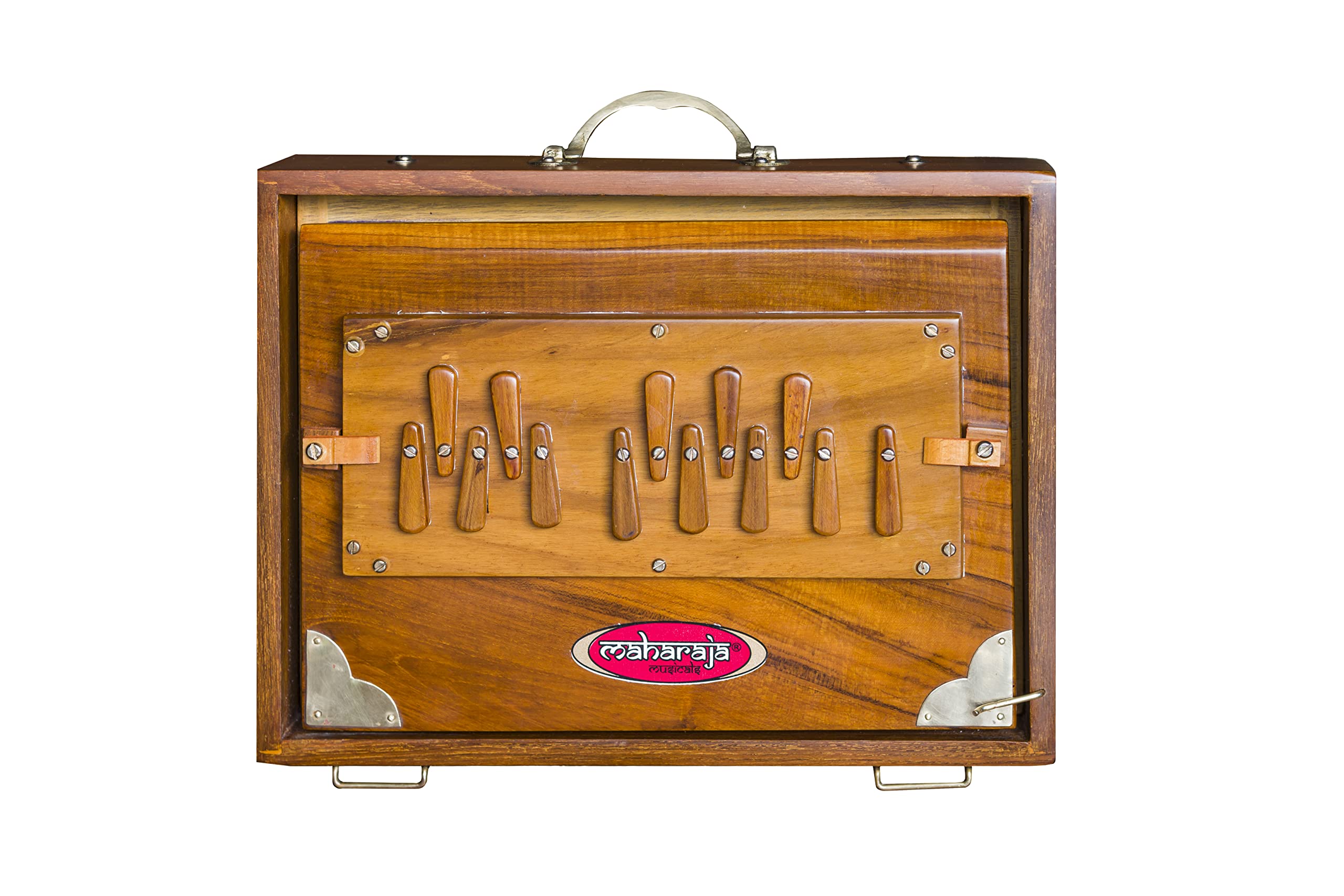 Shruti Box, Maharaja Premium, Teak Wood, Brass, 12x9x3 Inch, C-to-C ...