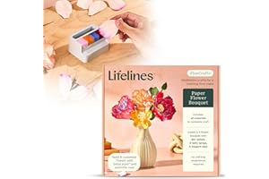 Lifelines FlowCrafts, Paper Flower Bouquet - Create a 5-Flower Bouquet with 80+ Petals, 2 Leafy Sprigs & Elegant Vase - Sensory Arts & Crafts Kit for Teens & Adults - Paper Decorations