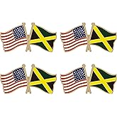 Jamaica Crossed Double Flag Lapel Pins Small Mini Jamaican Friendship Pin Badge Pack of 4