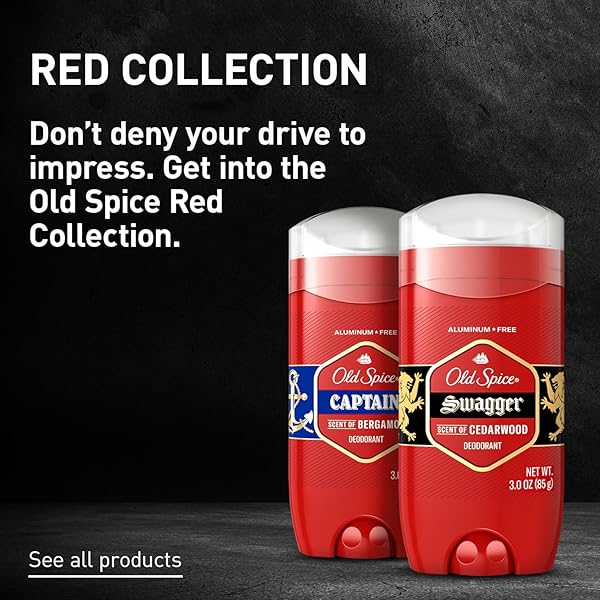 OLD SPICE ALUMINUM FREE DEODORANT FOR MEN, 24/7 ODOR PROTECTION, 24/7 FRESHNESS & LASTING SCENT, CAPTAIN WITH BERGAMOT SCENT, 3.0 OZ