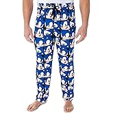 Sonic The Hedgehog Men's Video Game Character Face Pattern Sleep Lounge Pajama Pants