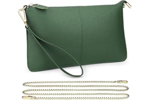 Uromee Wristlet Wallet Clutch Purses for Women Genuine Leather Crossbody Bag Handbag with Detachable Shoulder Chain