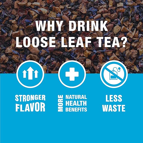 TIESTA TEA BLUEBERRY WILD CHILD, LOOSE LEAF, BLUEBERRY HIBISCUS HERBAL TEA, PREMIUM NON-CAFFEINATED FRUIT BLEND, MAKE HOT OR ICED & BREWS UP TO 25 CUPS, 1.8 OUNCE RESEALABLE POUCH